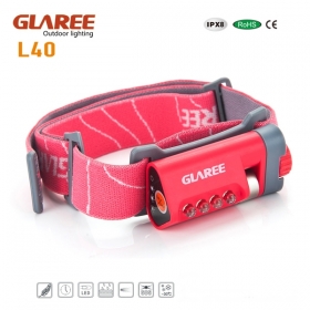 GLAREE L40 4 x NICHALED Lightweight multipurpose mini portable outdoor headlamps -Red