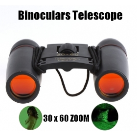30x60 Optical LLL led night vision Zoom Mini Hunting Binocular Telescope -black
