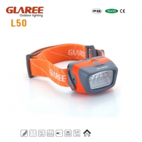 GLAREE L50 5x18000MCD Taiwan super bright LED Lightweight multipurpose mini portable headlamps -orange