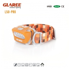 GLAREE L50-PRO 5x Energy saving LED Lightweight multipurpose mini portable headlamps -orange yellow