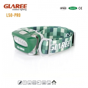 GLAREE L50-PRO 5 x Energy saving LED Lightweight multipurpose mini portable headlamp -green