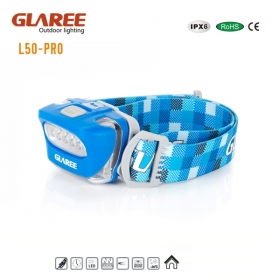 GLAREE L50-PRO 5 x Energy saving LED Lightweight multipurpose mini portable headlamp -Blue