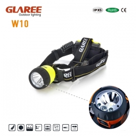 GLAREE W10 1W LED + 3 x LED mixture light source Lightweight multipurpose outdoor portable headlamp -yellow