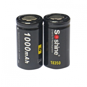 Soshine 18350 Li-ion battery 3.7V 1000mAh rechargeable battery-2pcs