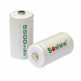 Soshine C/R14 C Size Rechargeable Batteries NiMH 5500mAh battery-2PCS