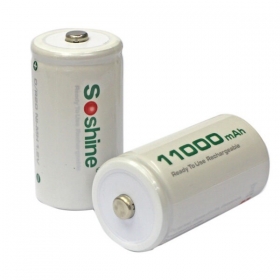 Soshine D/R20 Size Rechargeable Batteries NiMH 11000mAh battery-2PCS