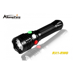 AloneFire RX1-RWG CREE XP-E Q5 LED Red White Green light Multi-function signal lamp flashlight torch