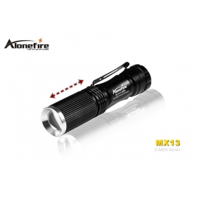 AloneFire MX13 X-MEN Series CREE XP-E R3 LED Lightweight mini Zoom led flashlight torch - black
