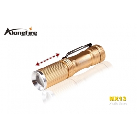 AloneFire MX13 X-MEN Series CREE XP-E R3 LED Lightweight mini Zoom led flashlight torch - golden