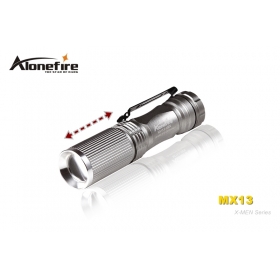 AloneFire MX13 X-MEN Series CREE XP-E R3 LED Lightweight mini Zoom led flashlight torch - silver