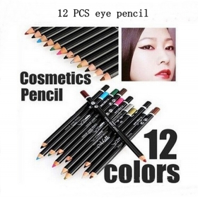 12pcs New Professional makeup eyeliner pencil multicolor