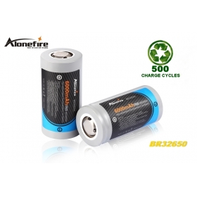 AloneFire BR32650 Newly Designed Rechargeable Li-ion 32650 6000mAh 3.7v Battery -2pc