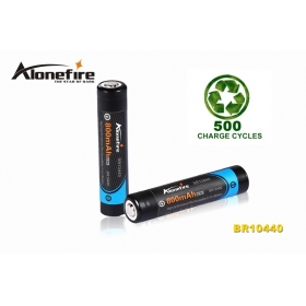 AloneFire BR10440 Newly Designed 10440/AAA 800mAh 3.7v Rechargeable Li-ion Battery -2pc