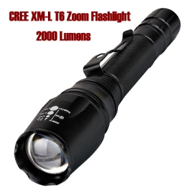 ALONEFIRE E27 CREE XM-L T6 2000Lm Hard anodized LED Torch Zoom CREE LED flashlight Torch lamp For 18650 battery