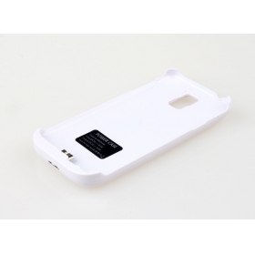 S5C 1PC 4800mAh with Top Cover External Backup Battery Case For Samsung Galaxy SV S5 i9600-white