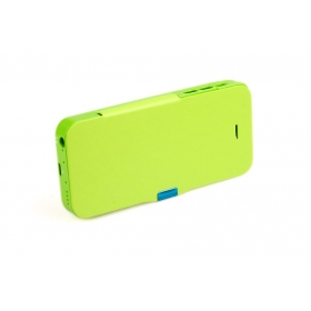 1PC 4200mah Backup Power Pack with PU top cover External Battery Charger Case for iphone 5 5S 5C,Compatible ios7- green (5CB-2)