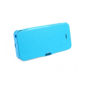 1PC 4200mah Backup Power Pack with PU top cover External Battery Charger Case for iphone 5 5S 5C,Compatible ios7- blue (5CB-2)