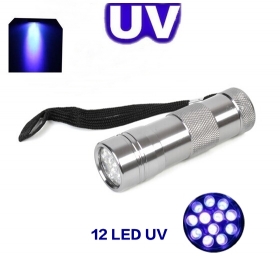 AloneFire 12 LED UV Light 395-400nm LED UV Flashlight -silver