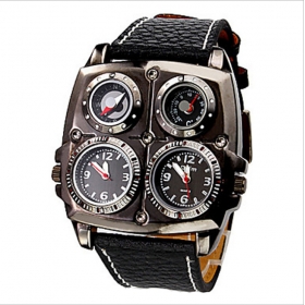 1pcs OULM Sports Watch glass dial Steel Case quartz watch Analog military watches Discount Men's Wristwatch-1140 black