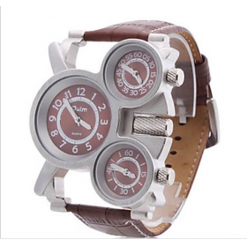 1PC Oulm men multifunctional thermometer digital to analog quartz watch more time zone - 1167