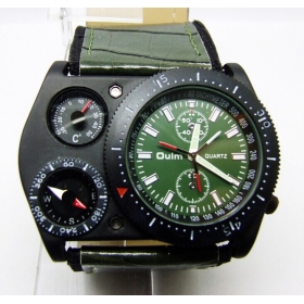 1PC Oulm men multi-function compass analog to digital thermometer waterproof quartz watch-4094