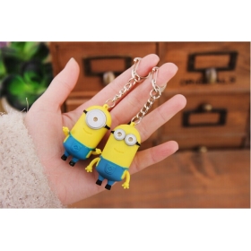 Cute Minion LED Keychain Key Chain Ring Flashlight Torch Sound Toy Promotion Novelty Gift Lover children christmas gift-1PC