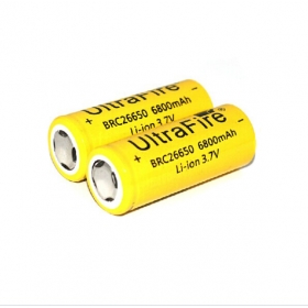 UltraFire High performance 26650 6800mAh 3.7V Rechargeable Li-ion Battery For 26650 flashlight torch (2 pcs)
