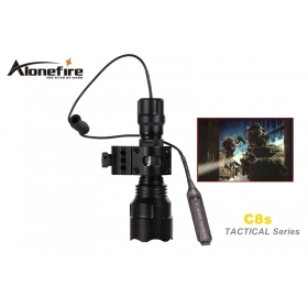 AloneFire C8s Tactical Series CREE XM-L2 LED 1/3/5 mode Professional 3 color lens tactical flashlight torch light for 1x18650