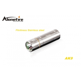 AloneFire AK9 CREE XPE R2 LED 5 mode Stainless steel Exquisite craft mini flashlight torch