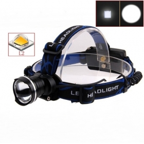 AloneFire HP87 Cree XM-L2 LED Zoom led Headlight Headlamp for 1/2 x 18650 Rechargeable batteries - black