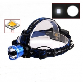 AloneFire HP87 Cree XM-L2 led Zoom cree Head light Headlamp for 1/2x18650 Rechargeable batteries -Blue