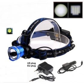 AloneFire HP87 Cree Xpe q5 LED Zoom cree Head lamp Headlight With AC charger/car charger -Blue