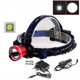 AloneFire HP87 Cree XM-L T6 LED cree led Headlight Headlamp With AC charger/car charger -black
