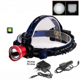 AloneFire HP87 Cree Xpe q5 LED cree Headlamp Zoom Headlight With AC charger/car charger -Red