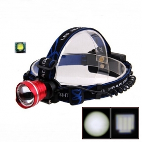 AloneFire HP87 Cree Xpe q5 LED Zoom Headlamp cree led Headlight for 1/2x18650 battery -Red