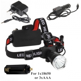 AloneFire HP76 Cree XM-L T6 LED 1600LM cree led Headlamp for 1x18650 or 3xAAA+AC Charger/Car charger