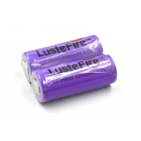 LusteFire 5000mAh 3.7V Rechargeable Li-ion 26650 Battery (1 pair)
