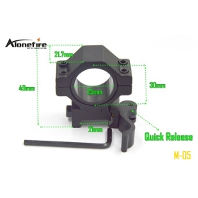 AloneFire M-05 Aluminum Alloy 21mm rail Tactical Mount Holder for 25MM 30mm Flashlight picatinny tactical Quick Release mount ( 1PC )