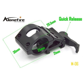 AloneFire M-06 20mm rail 25mm ring Aluminum Alloy tactics Barrel Laser Flashlight Quick Release Mount ( 1PC )