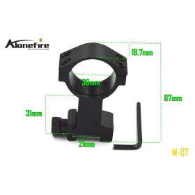 AloneFire M-07 Hunting Accessories Mounts 30mm Rings for Weaver 20mm 21mm Rail Outdoor Camping Rolling Weaver Rail Mount (1PC)