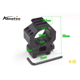 AloneFire M-08/MD3014 30mm Ring 20mm 21mm Weaver Rail Mount with Adapter For Torch Flashlight Laser Scope Sight Hunting (1PC)