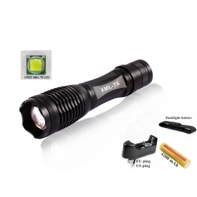 UltraFire E007 CREE XM-L T6 LED 2000Lumens Zoom Flashlight Torch with 1x18650 Battery+multi-function charger+holster
