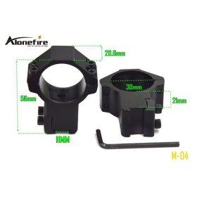 AloneFire M-04 30mm Ring 11mm rail scope mount rail Aluminum Alloy hunting Tactical Single Rail Mount ( 1 pair ）