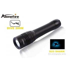 ALONEFIRE D25 CREE XM-L2 LED 1198Lumens Stepless adjusted Professional diving photography Flashlight Torch lamp for 2x18650/26650