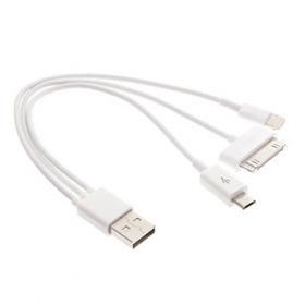 3 in 1 USB Cable Universal Cell Phone USB Cable core for Samsung galaxy&iphone 4&5&6&6s&ipad Android phone