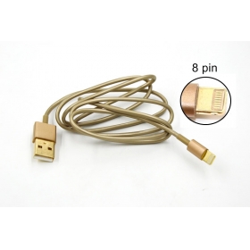 Golden 1M 8 Needle Mobile Phone USB Cable Date Sync Charging Charger Cable for iPhone 6 6 Plus 5 5S iPad 4 air mini 1 2 Match Newest IOS 8