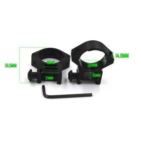 Aluminum Alloy 21mm rail Mount 30MM ring Holder Clip Clamp for Flashlight (1 pair)