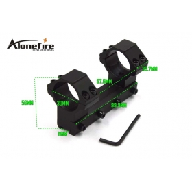 AloneFire L3001 Hunting Tactical 30mm RingMount Integral Rifle Scope Weaver Picatinny 11mm Rail Base (1pc)