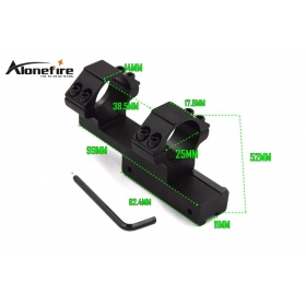 AloneFire LB2002 Tactical 25.4mm Ring Mount High Profile Integral Rifle Scope Weaver Picatinny 11mm Rail For Hunting (1PC)