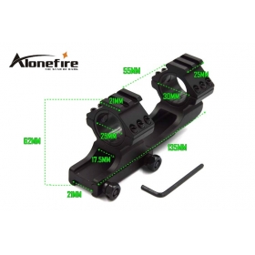 AloneFire LD3003 25mm 30mm Dual Ring Cantilever ScopeMount Picatinny / Weaver Rail (1PC)